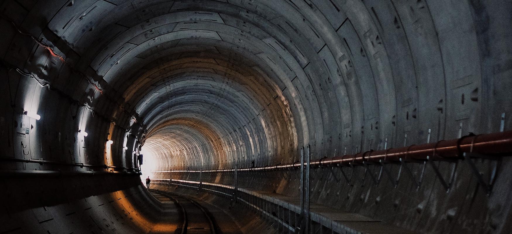 circular tunnel with light at the end