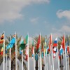 Row of flags at COP