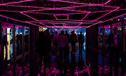 People walking around the venue at slush in 2018