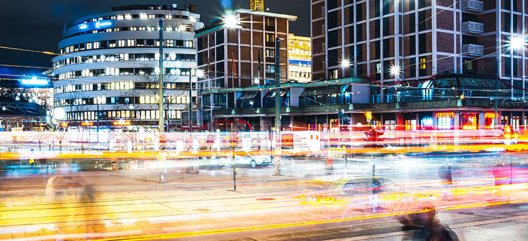 Timeplapse of city and vehicle lights