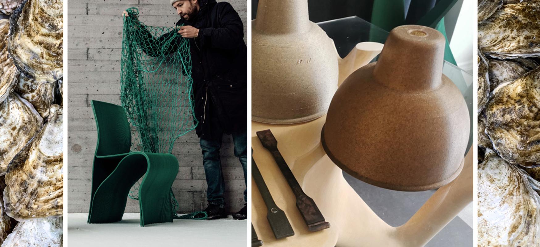 Kelpwood Bioplastic project showing products made of biomaterial