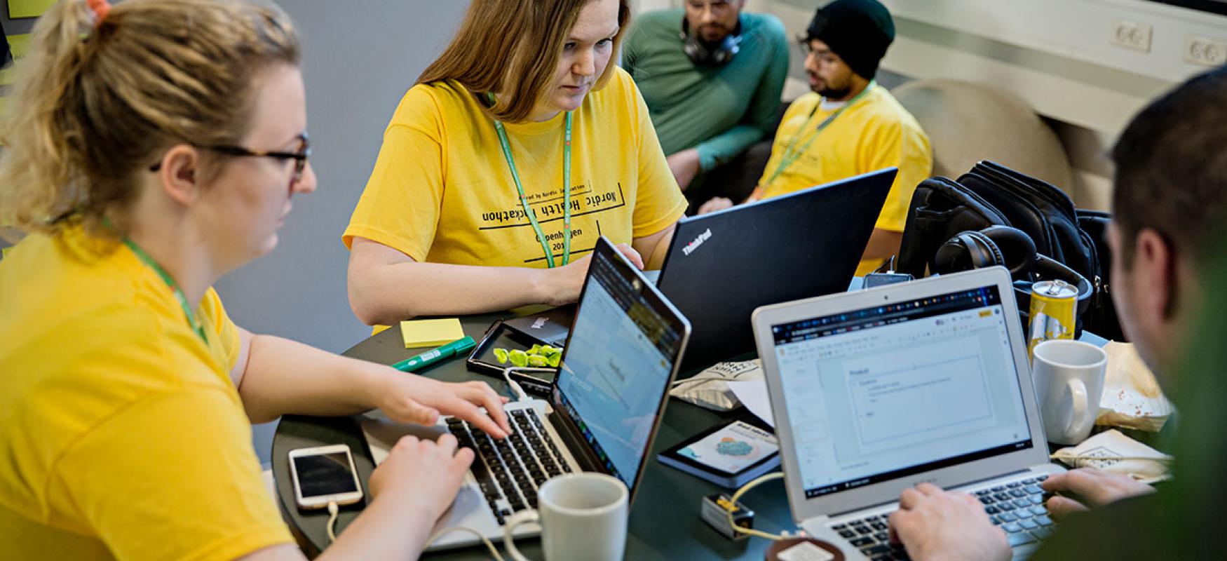 Participants at the Nordic Health Hackathon in Greater Copenhagen in 2019.